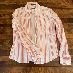 Faconnable pink,white, and light blue shirt.